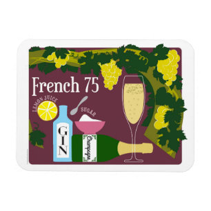 French 75 Champagner-Cocktail Magnet