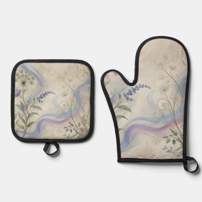 French Avalon Kitchen Ofenhandschuh & Topflappen-Set (Vorderseite)