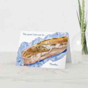 French Baguette Pain Loaf Merci Cartes