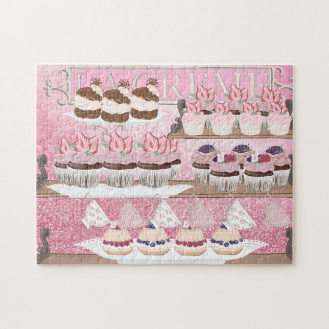 French Bakery Shop Cupcake Shelves Girl Niedlich (Horizontal)