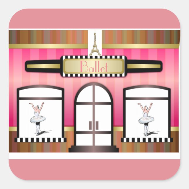 French Ballet Dance Studio Pink Sticker (Vorderseite)
