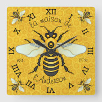 French Bee Honeycomb Familie Name Elegant Honeybee
