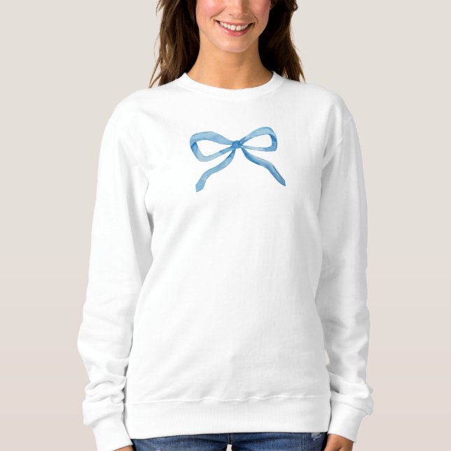 French Blue Bow Preppy Sweatshirt (Vorderseite)