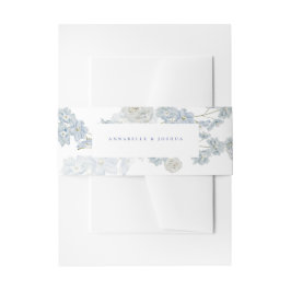 French Blue Florals Wedding Einladungsbanderole