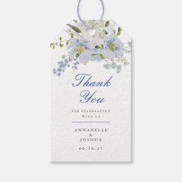 French Blue Florals Wedding Geschenkanhänger