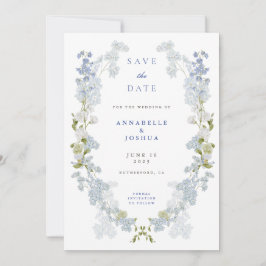 French Blue Florals Wedding Save the Date