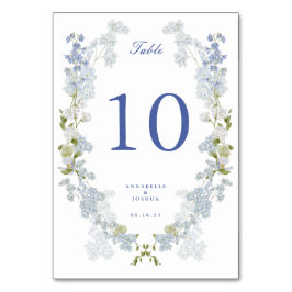 French Blue Florals Wedding Tischnummer