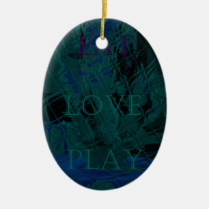 French Blue Liebe Essen Spielen Blumenfarben für Keramik Ornament