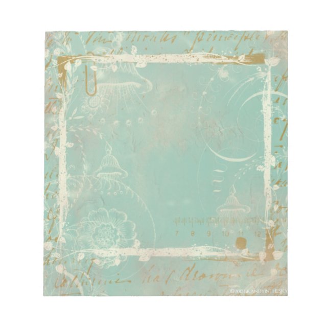 French Blue Toile Elegante Notepad Scratch Pad Notizblock (Vorderseite)