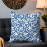 French Blue White Floral Pattern Botanical Chic Kissen<br><div class="desc">French Blue White Floral Pattern Botanical Chic Throw Pillows features a modern French pattern of a white floral on a blue background. Designed by ©Evco Studio www.zazzle.com/store/evcostudio</div>