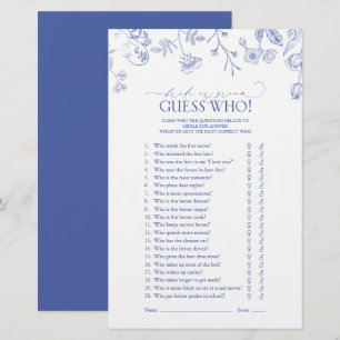 French Blue & White Viktorianisch Brautparty Game
