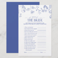 French Blue & White Viktorianisch Brautparty Game