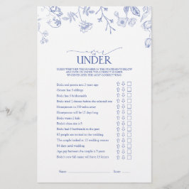 French Blue & White Viktorianisch Brautparty Game