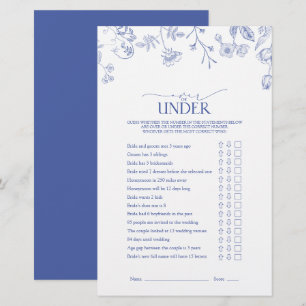 French Blue & White Viktorianisch Brautparty Game