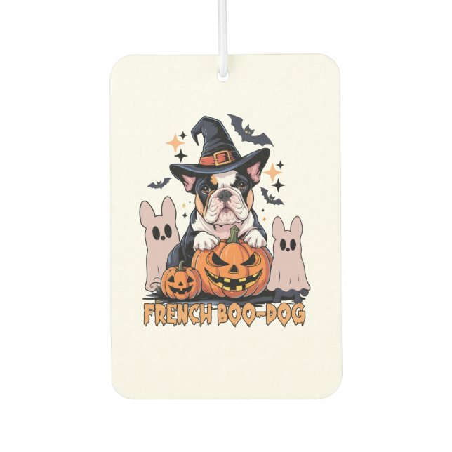 French Boo Dog Cute Frenchie Halloween Ghost Dog T Autolufterfrischer (Vorderseite)