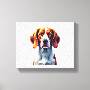 French Brittany Spaniel Mutter Vater Hundegesicht Leinwanddruck