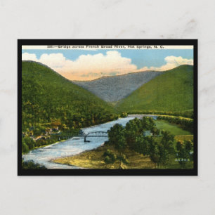 French Broad River, Hot Springs, NC Vintage Postkarte