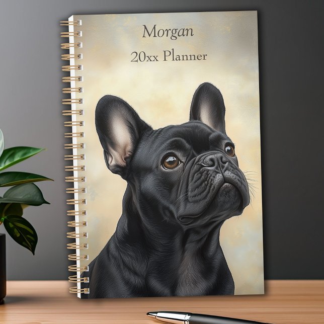 French Buldog Black Frenchie Portrait personnel (French Bulldog Black Frenchie Portrait Personal Planner)