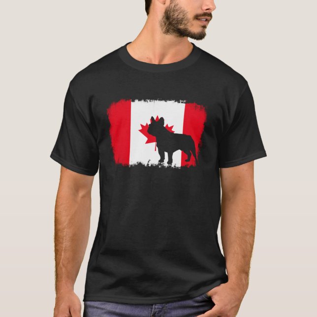 French bull dog Canada Canadian flag frenchies bul T-Shirt (Vorderseite)