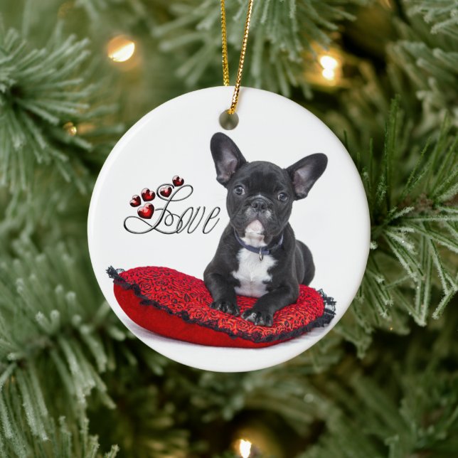 French Bull Dog - Frenchie - Love Keramik Ornament (Baum)