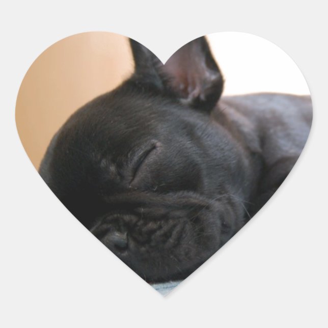 French Bull Dog Pet Puppy Niedliche Liebe Destiny Herz-Aufkleber (Vorderseite)
