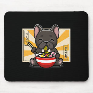 French Bulldog Anime Eating Noodle Mousepad