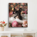 French Bulldog Art | Französische Küche in Badewan Leinwanddruck<br><div class="desc">Die französische Bulldogie-Kunst mit einem verspielten französischen Bulldoggen lädt zu einem entspannenden Bad mit Blasen und schönen Blume ein. Dieses charmante Kunstwerk verleiht Ihrem Raum eine Touch von Wärme und Persönlichkeit,  die ihn einladend und fröhlich macht.</div>