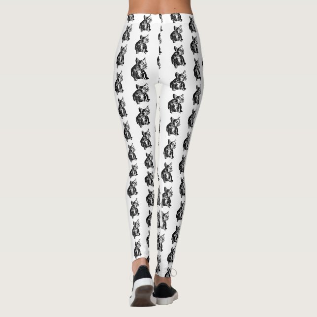 French Bulldog Art Zeichne Leggings (Rückseite)