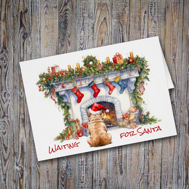 French Bulldog attendez Père Noël Christmas Foyer (Créateur téléchargé)