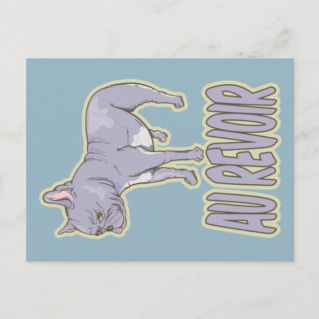 French Bulldog Au Revoir Postkarte (Vorderseite)
