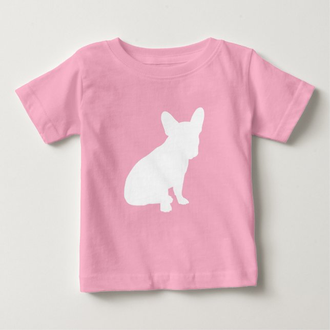 French Bulldog Baby Dusche Frenchie Pink Baby T-shirt (Vorderseite)