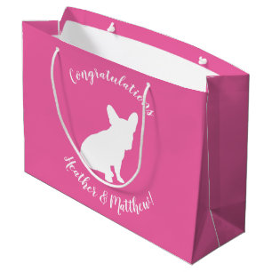 French Bulldog Baby Dusche Frenchie Pink Große Geschenktüte