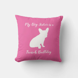 French Bulldog Baby Dusche Frenchie Pink Kissen