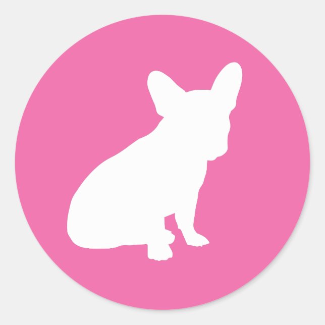 French Bulldog Baby Dusche Frenchie Pink Runder Aufkleber (Vorderseite)