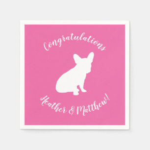 French Bulldog Baby Dusche Frenchie Pink Serviette