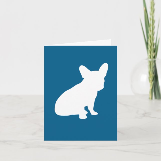 French Bulldog Baby Dusche Frenchy Frenchie Blue Dankeskarte (Vorderseite)