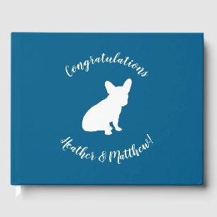 French Bulldog Baby Dusche Frenchy Frenchie Blue Gästebuch