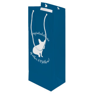 French Bulldog Baby Dusche Frenchy Frenchie Blue Geschenktüte Für Weinflaschen