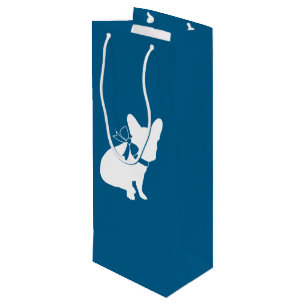 French Bulldog Baby Dusche Frenchy Frenchie Blue Geschenktüte Für Weinflaschen