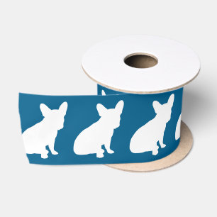 French Bulldog Baby Dusche Frenchy Frenchie Blue Satinband