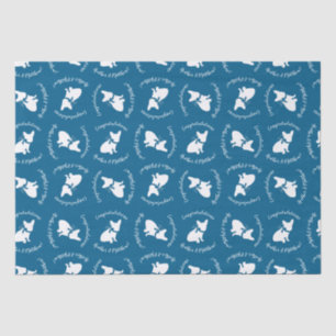 French Bulldog Baby Dusche Frenchy Frenchie Blue Seidenpapier