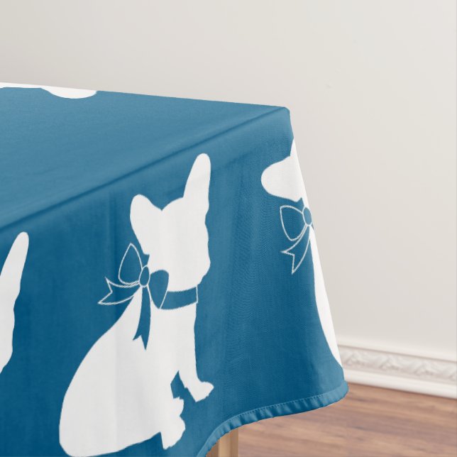 French Bulldog Baby Dusche Frenchy Frenchie Blue Tischdecke (Beispiel)