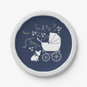 French Bulldog Baby Dusche Teller Design 2
