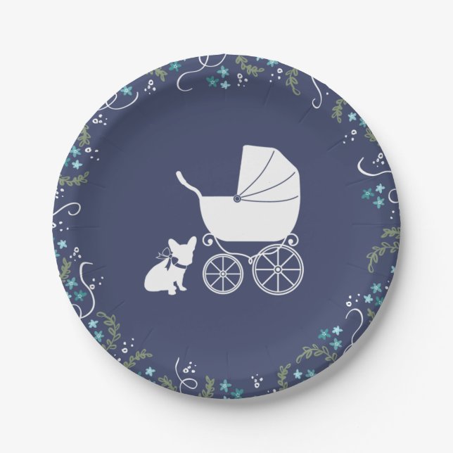 French Bulldog Baby Shooting Design 3 Pappteller (Vorderseite)