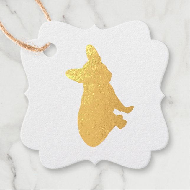French Bulldog Baby Shower Frenchy Frenchie Geschenkanhänger (Vorderseite)