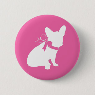 French Bulldog Baby Shower Frenchy Frenchie Pink Button