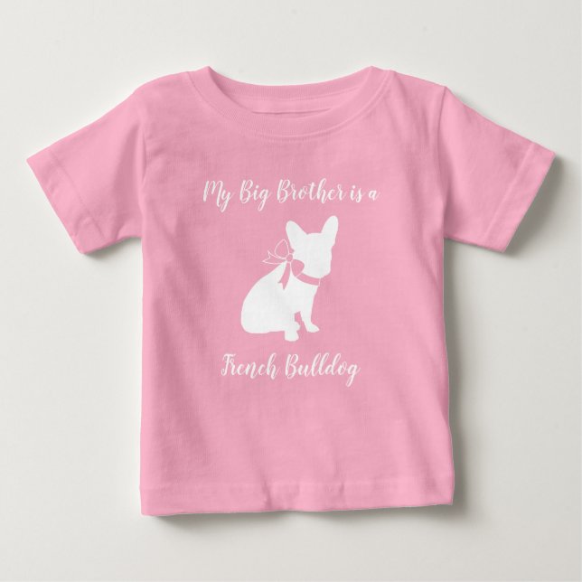 French Bulldog Baby Showroom Frenchy Frenchie Pink Baby T-shirt (Vorderseite)
