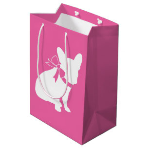 French Bulldog Baby Showroom Frenchy Frenchie Pink Mittlere Geschenktüte