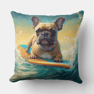 French Bulldog Beach Surfing Malerei Kissen