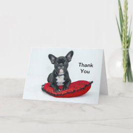 French Bulldog Black Pillow Foto Dankeskarte